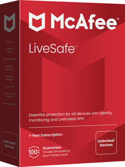 McAfee LiveSafe for Windows PC, MAC & Mobile (Protects Unlimited Devices)